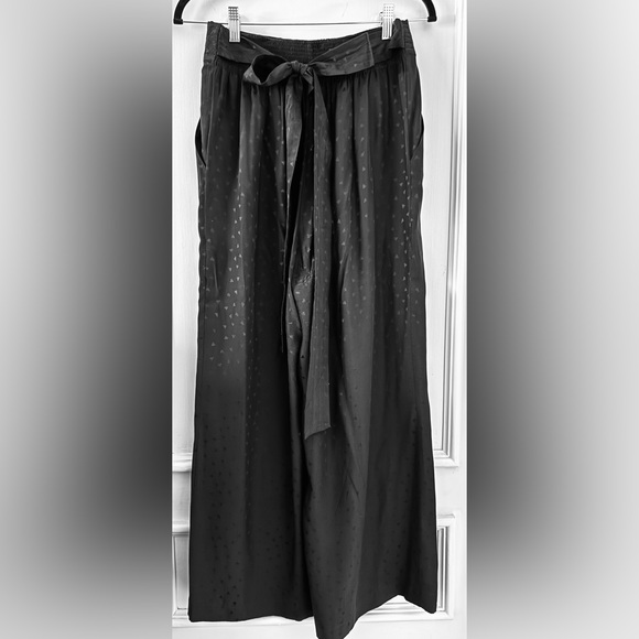 Rebecca Taylor Silk Jacquard Tie Waist Pants - Picture 4 of 7